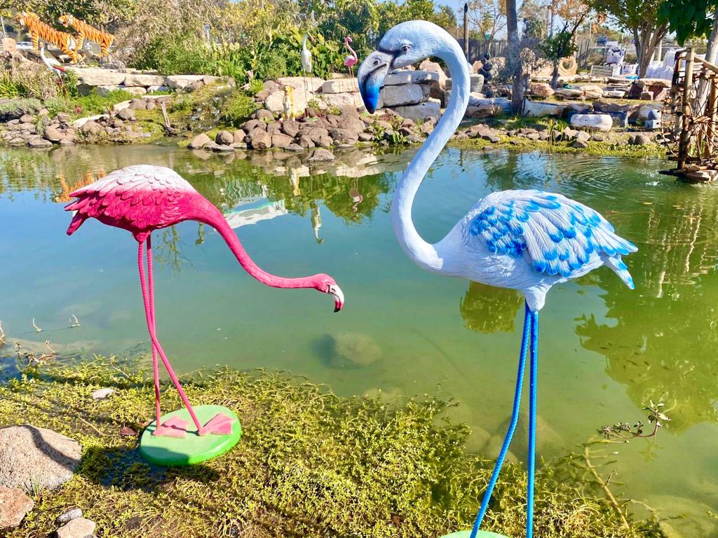 בובות לגינה חיות לחצר פלמינגו