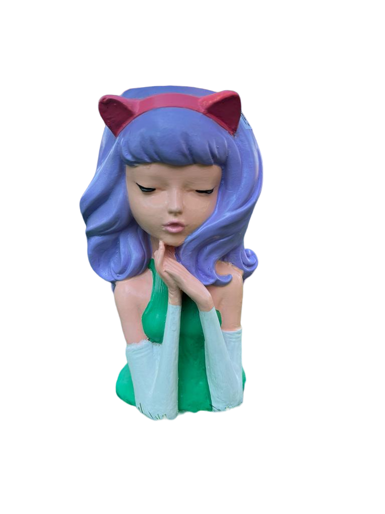 עציץ מיוחד ראש ילדה לגינה 2