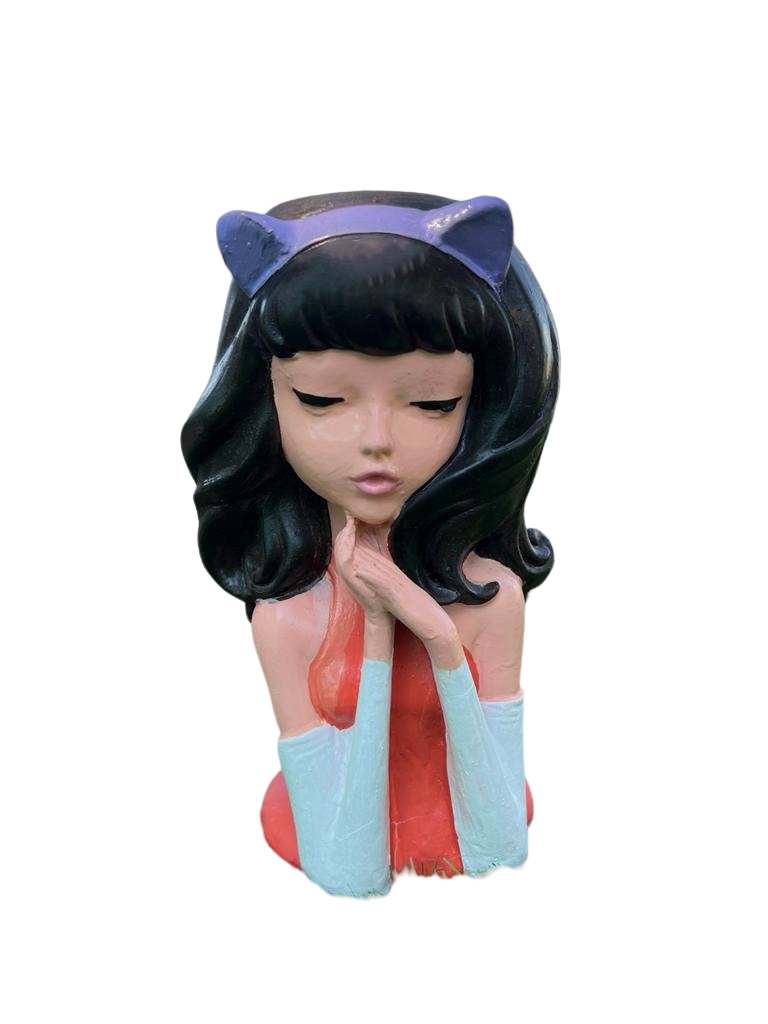 עציץ מיוחד ראש ילדה לגינה
