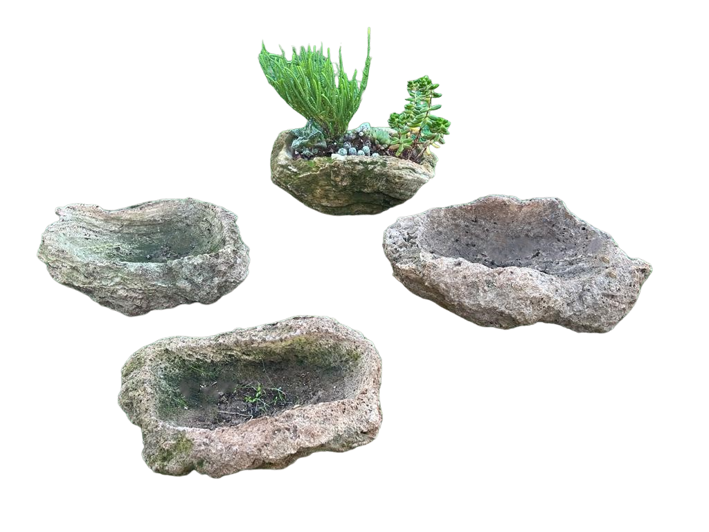 עציצים מאבן עציצים מסלע טבעי