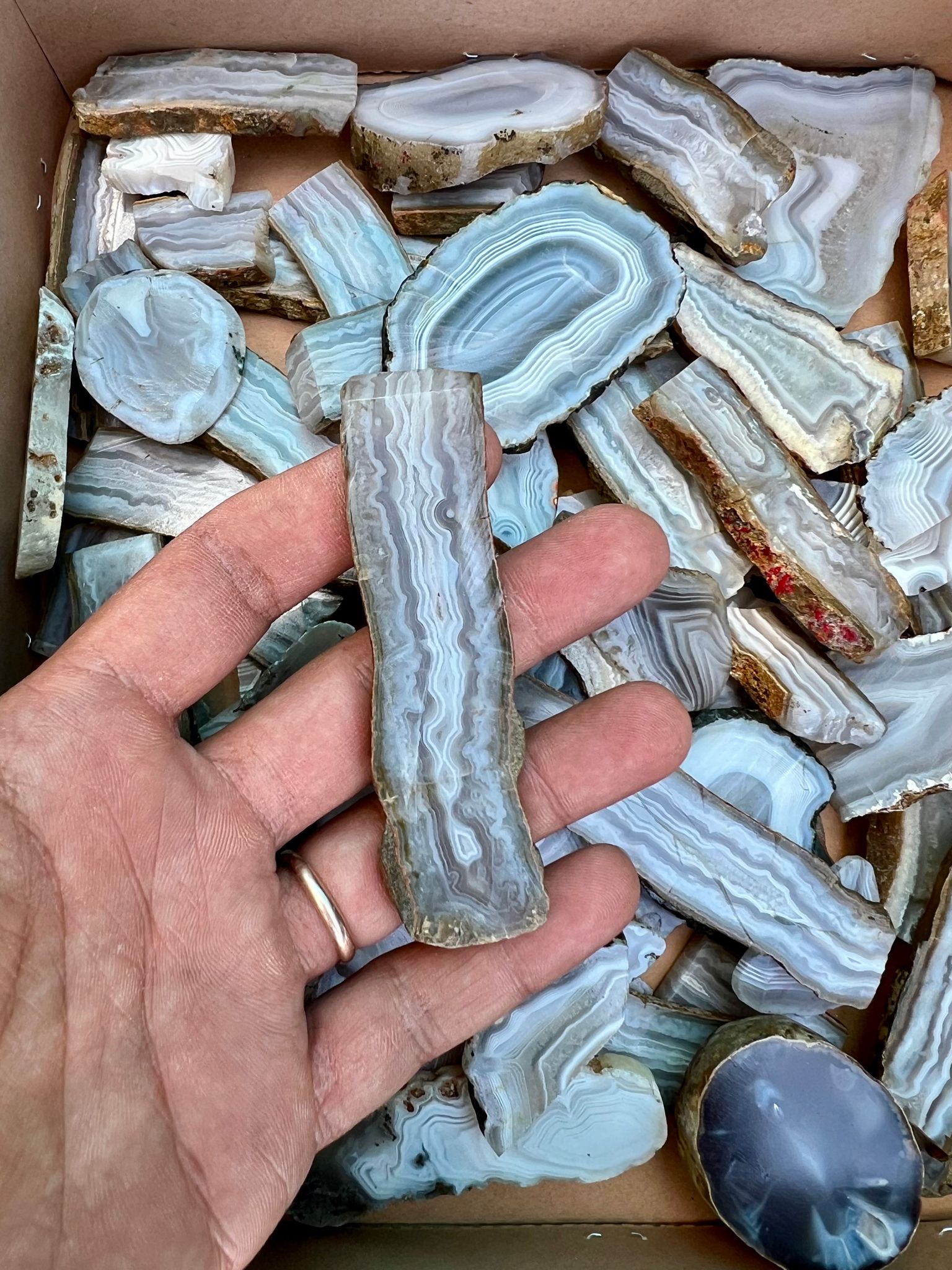 אגת תחרה אבן אגת בלו לייס