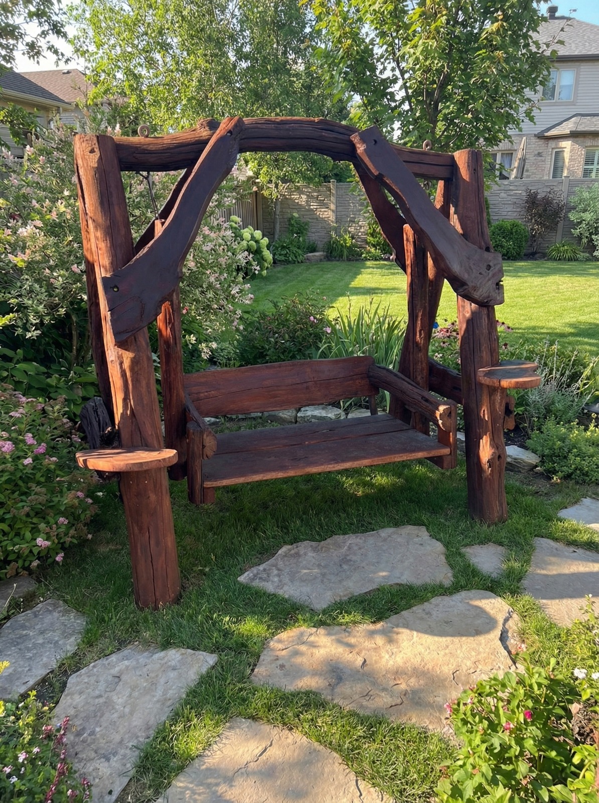 נדנדה מעץ לגינה ריהוט מעץ לחצר