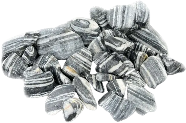 חלוקי-נחל-עם-פסים-לגינה-חלוק-נחל-אפור-שחור-לבן-זברה