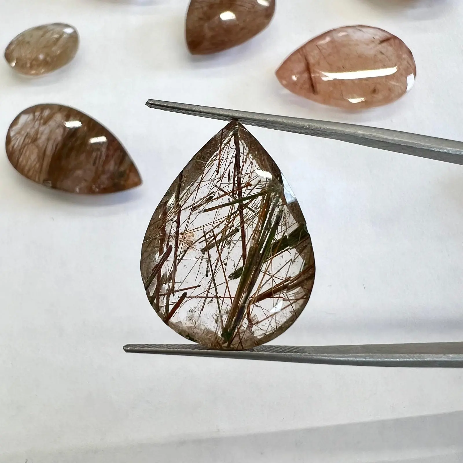rutilated quartz red pear shape rutilated quartz red pear shape