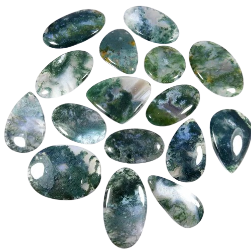 קבושון מוס אגת moss agate cabochon
